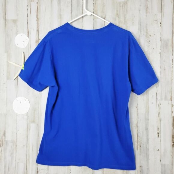 Adidas Men's Blue Graphic T-Shirt - Picture 2 of 8